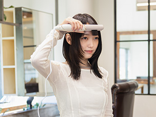 切りっぱなし ぱっつんレイヤー スタイル方法写真:03