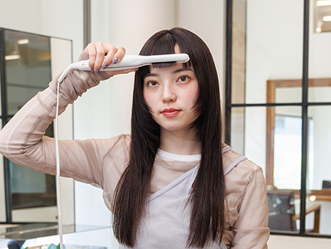 レイヤーとオン眉ショートバング スタイル方法写真:01