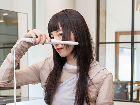 レイヤーとオン眉ショートバング スタイル方法写真:02