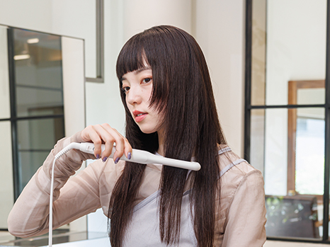 レイヤーとオン眉ショートバング スタイル方法写真:03