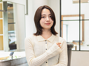 センター分け前髪