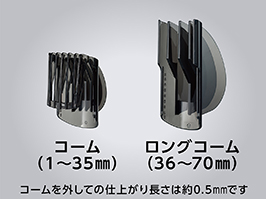 イメージ:2つのコームが付属