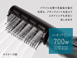 イメージ:ハイパワー700W(100V/200V時:500W、120V/240V時:700W)