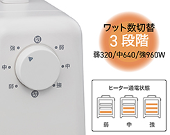 イメージ:電力切替：3段階