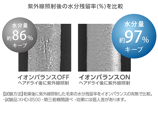 イメージ:イオンバランスで紫外線ダメージを抑制