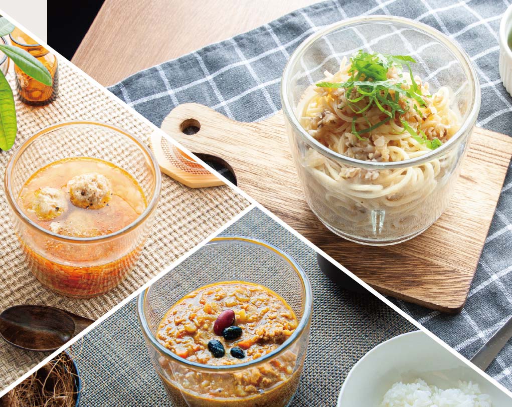 イメージ:ガラスカップのまま食卓へ