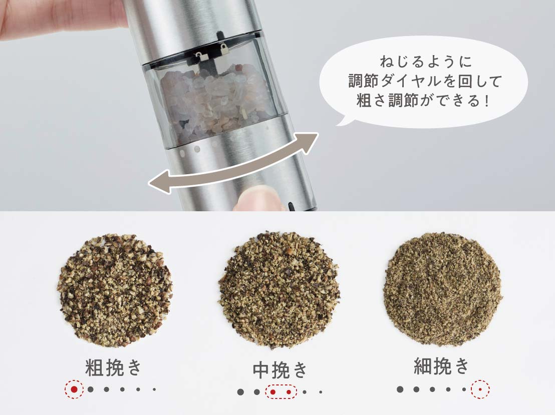 イメージ:粗さ調節可能