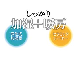 イメージ:温まりながらしっかり加湿