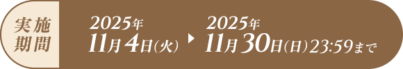 実施期間 2025年11月4日（火）〜2025年11月30日（日）23:59まで