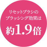 リセットブラシのブラッシング効果は 約1.9倍