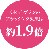 リセットブラシのブラッシング効果は 約1.9倍